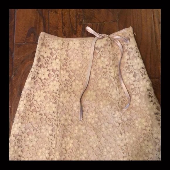 Hilliard & Hanson Cream size 6 lace skirt - Picture 3 of 4